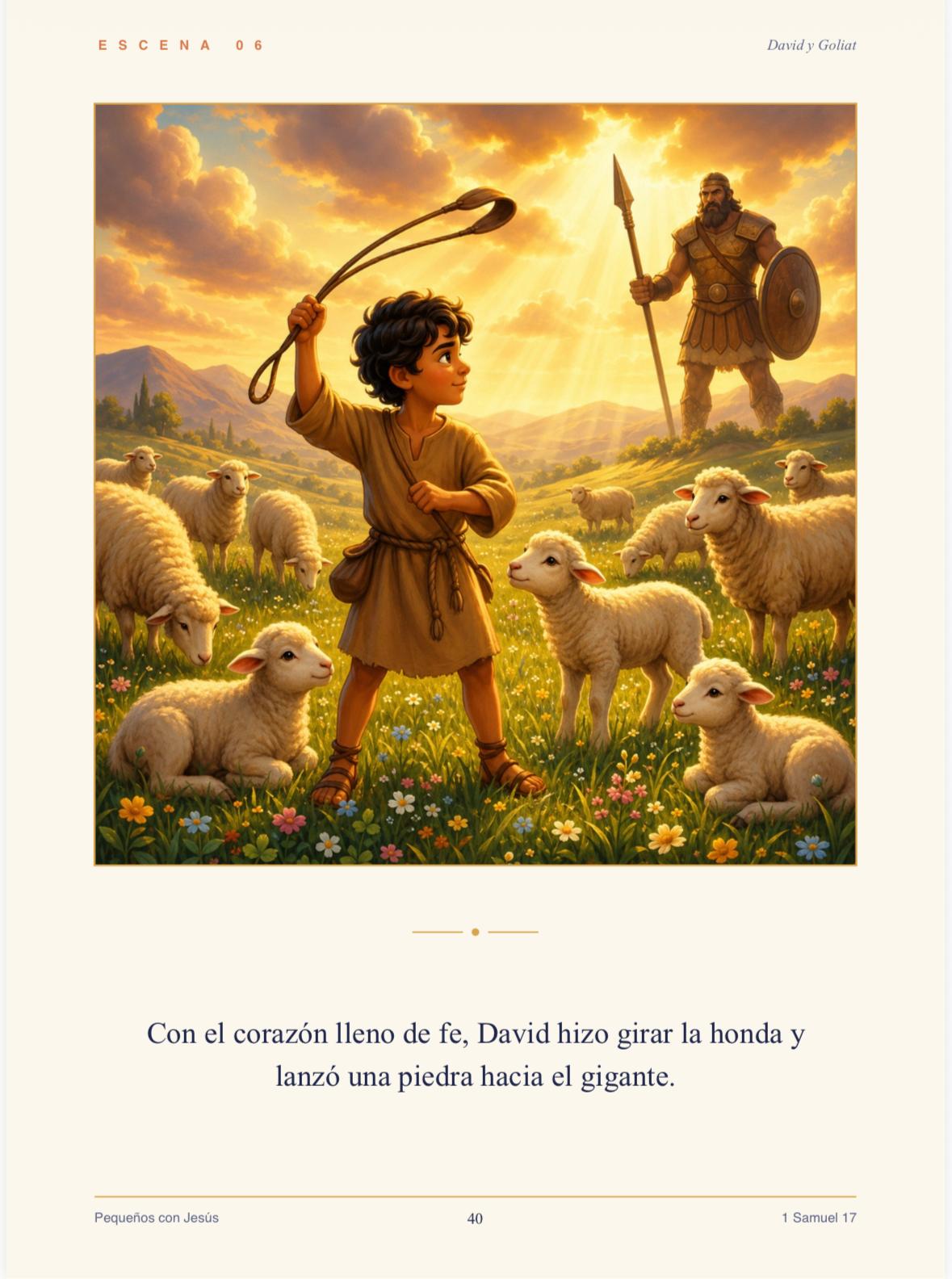 Página real del libro: David y Goliat en el campo